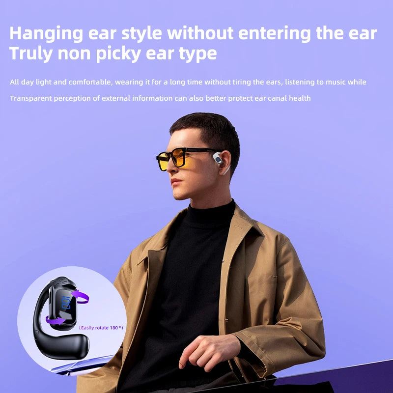 Digital Display Wireless Earphone New Bluetooth 5.4 Headset For Universal Phones Noise Cancelling Sports/Game/Drive Headphones