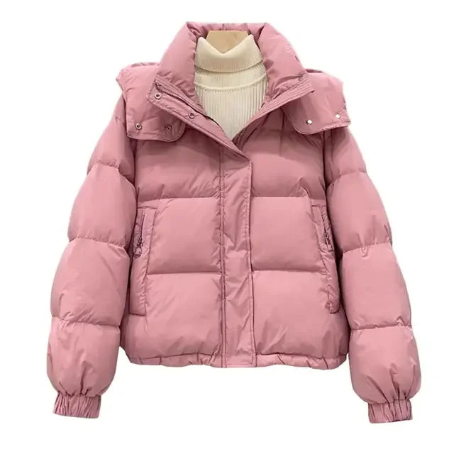 Women 2025 New Winter Jacket Casual Loose Down Coat Oversize Hooded Warm Soft Cotton Puffer Snow Wear Jackets