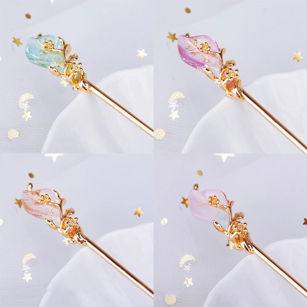 Female Women Hanfu Accessories Rhinestone Chinese Style Metal Hair Accessories Hair Chopsticks Hair Stick Metal Hairpin