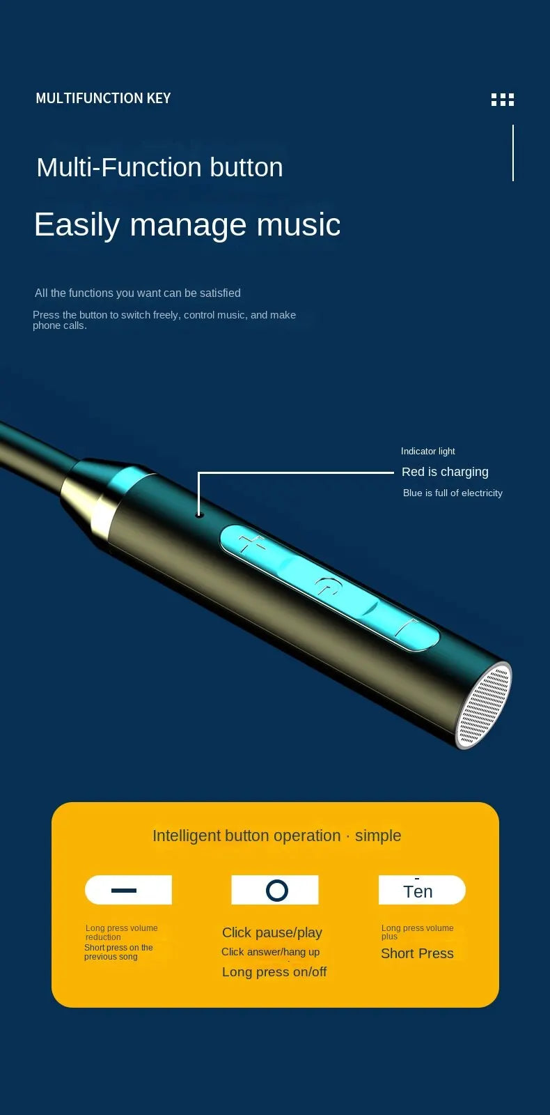 Wireless Headphones Bluetooth 5.0 Neckband Earphones Silicone Hifi 9D Stereo Sports Headset Halter Waterproof Magnetic Earbuds