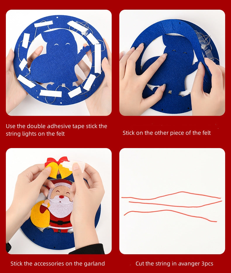 Christmas Decor Children Felt Craft kits DIY Christmas Garlands Wreaths Christmas Craft Kits for Kids DIY