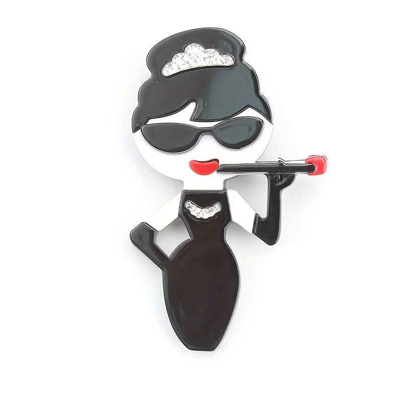 women's acrylic portrait brooch fashion clothing accessories pins