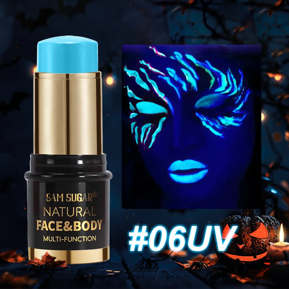 Halloween Body Face Paint Eyeshadow Stick Cosplay Makeup Cosmetics Fake Blood Waterproof Luminous White Halloween Face Painting