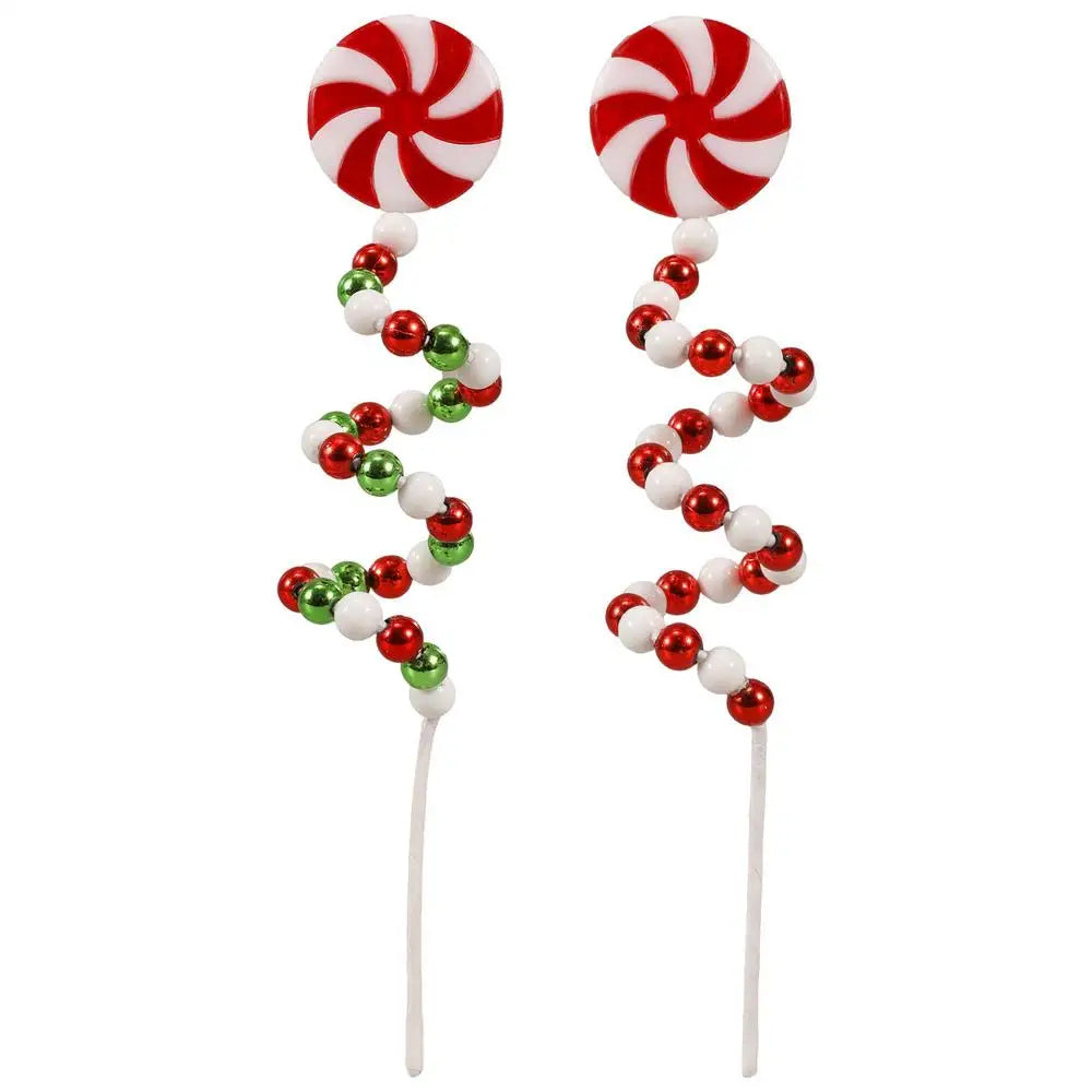 Christmas Candy Cane Decorations Christmas Tree Decoration Red White Lollipop Decoration Curved Candy Christmas Tree Stems Decor
