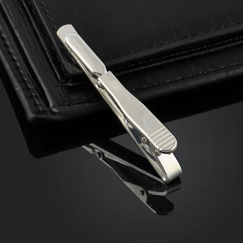 Tie Clip Necktie Accessories Fashion Style Ties for Men Metal Tone Simple Bar Clasp Practical Clasp Tie Pin for Mens Collar Clip