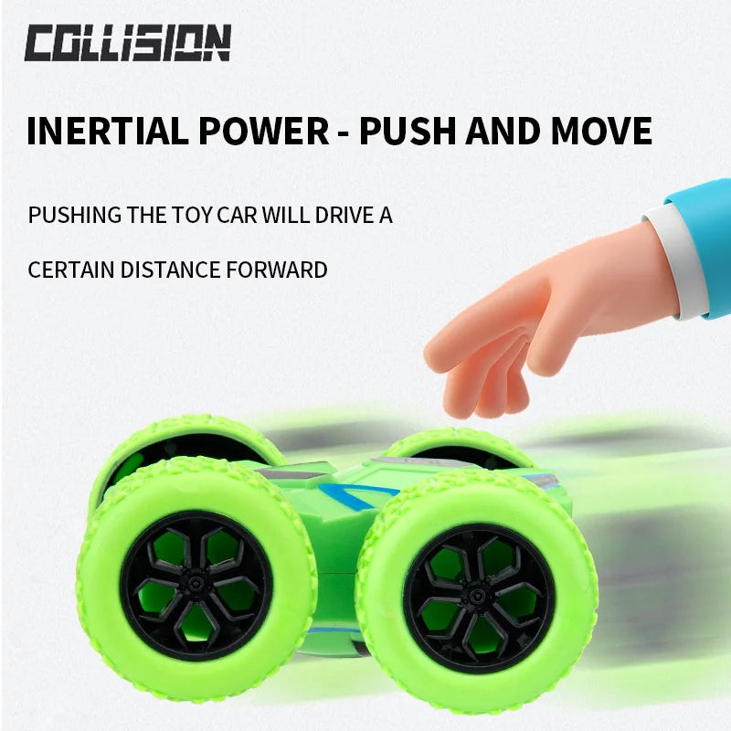 Mini Inertia Car Toys For Children Collision Automatic Turnover Double-Sided Running Car Toy Boys And Girls Fun Interactive Toys