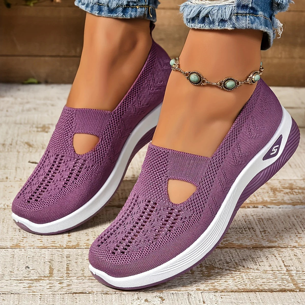 Women's Sneakers Breathable Casual Shoes Summer Soft Sole Orthopedic Shoes Lightweight Slip on Walking Shoe Non Slip Flat Shoes
