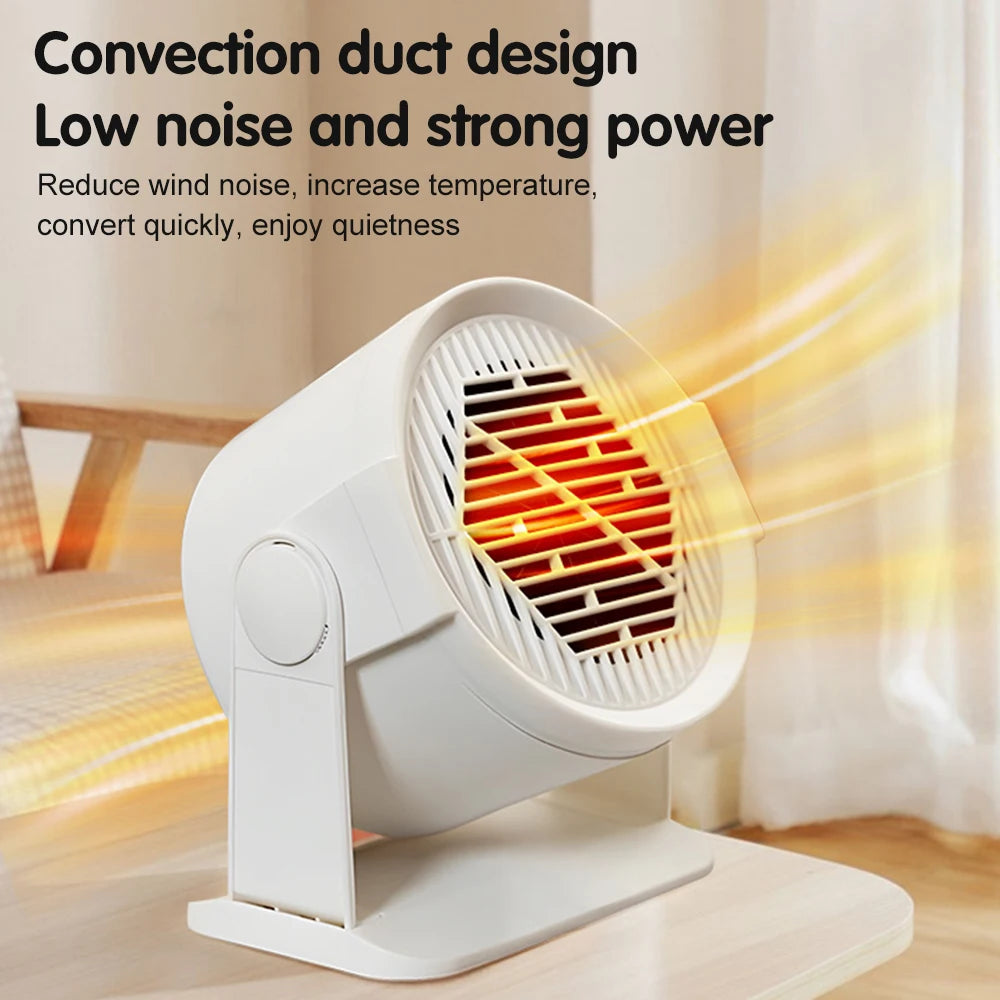 Mini Desktop Electric Heater for Home, Portable Heater for Office Desk, Compact Warm Air Fan for Cozy Feet and Home Use