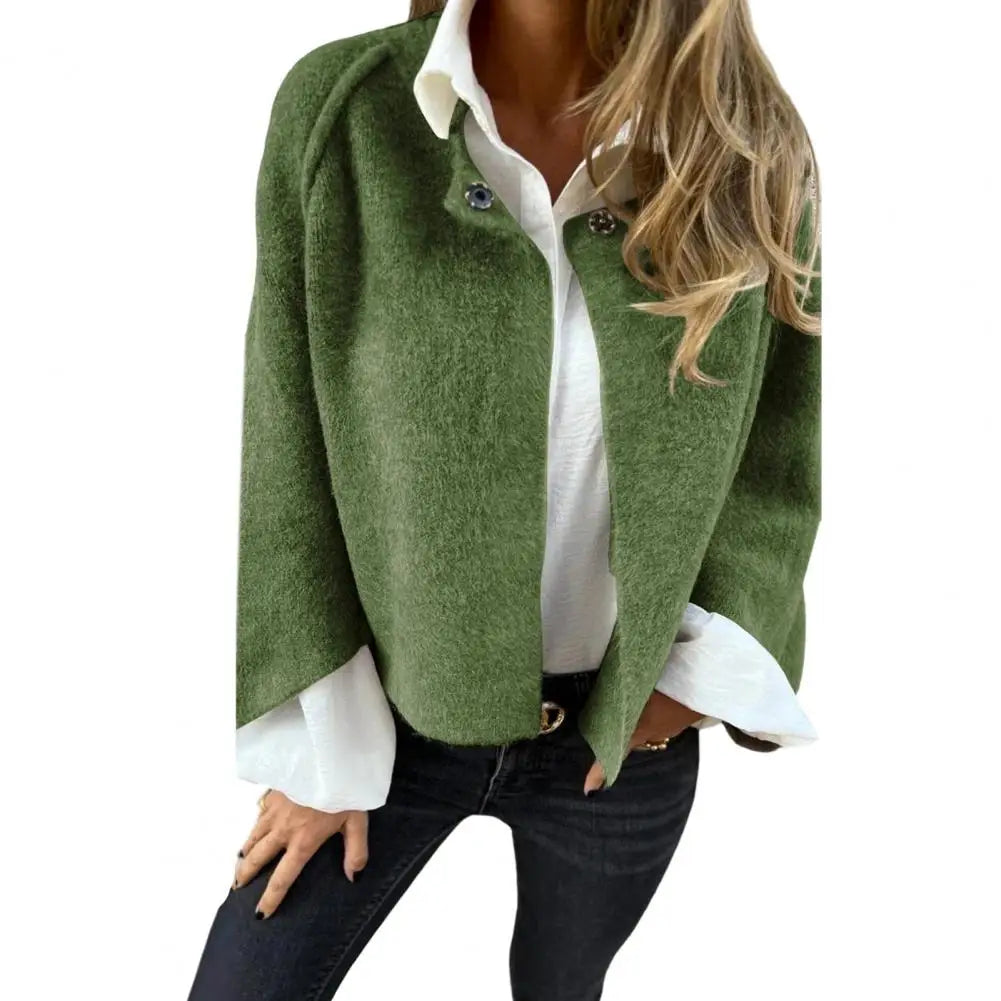 Loose-fitting Women Jacket Cozy Winter Women's Fleece Cardigan with Windproof Technology Stylish Outdoor Coat for Maximum Heat