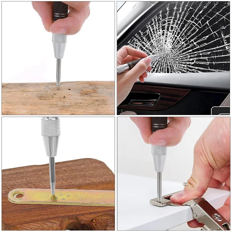 Spring Type Automatic Center Punch Locator Glass Striker Window Breaker Punch Centering Punch Punch Tool