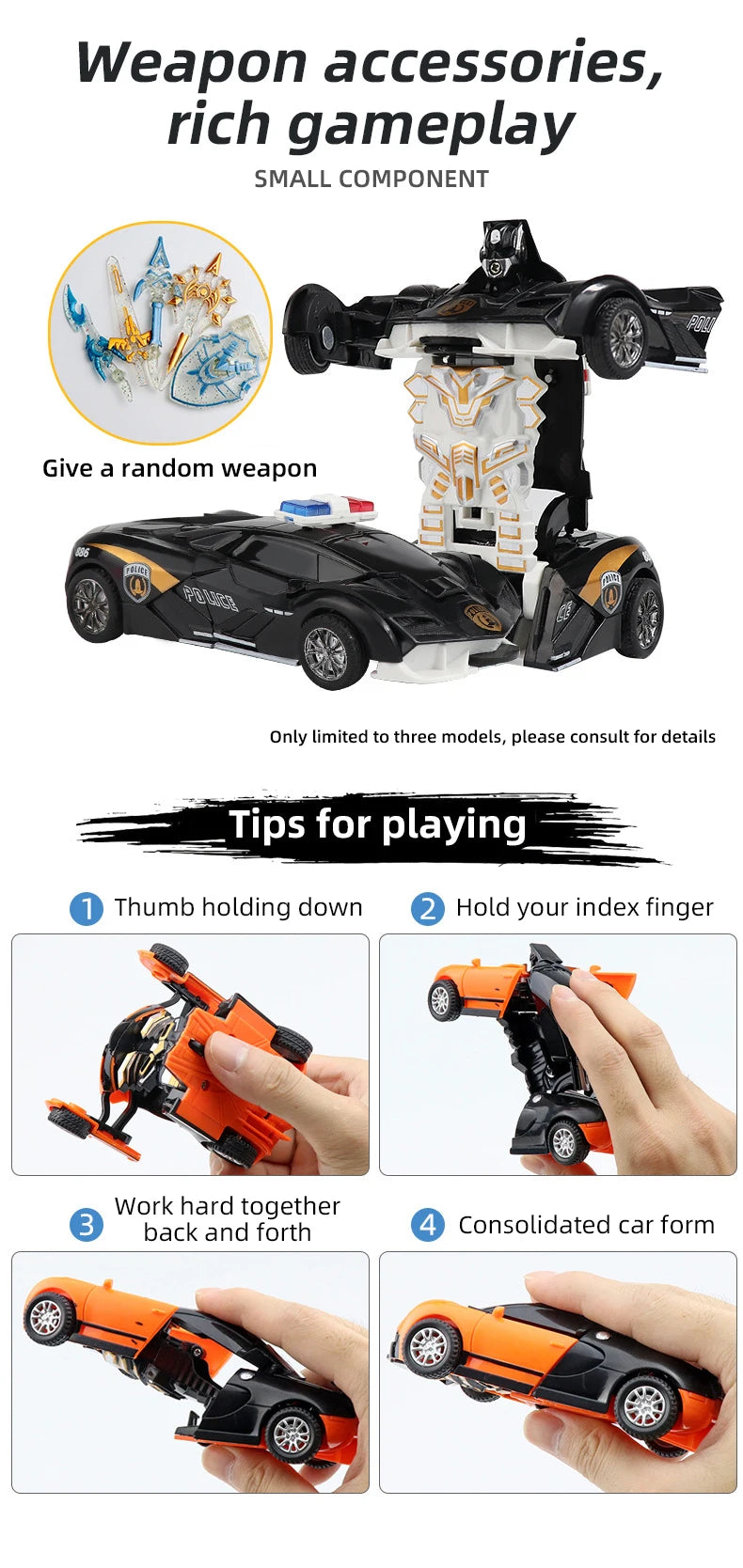 Kids Toys One-key Deformation Car  Automatic Transform Robot Diecasts Toy Funny Mini 2 In 1 Plastic Model Car Amazing Gifts Boys