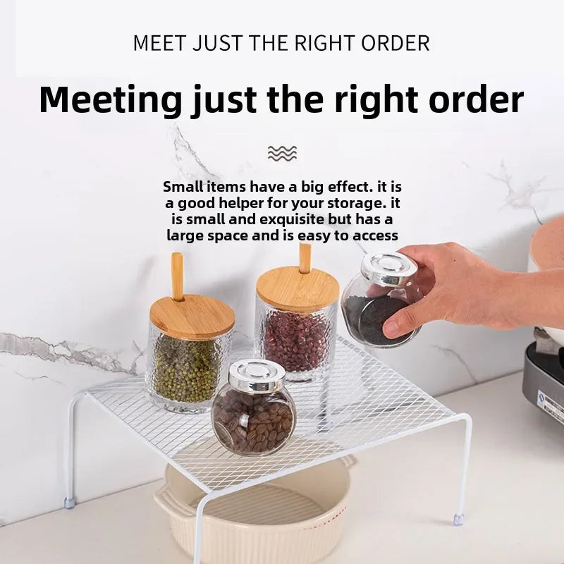 Kitchen Cabinet Organizer Shelf Iron Storage Rack Holder Bathroom Cabinet Organizer Food Pantry Organization and Storage Shelves