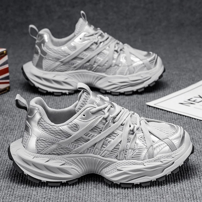 Men's Shoes Fashion White Sneakers For Men Lace up Skateboard Board Shoe Thick Sole Versatile Vulcanized Shoes Zapatillas Hombre