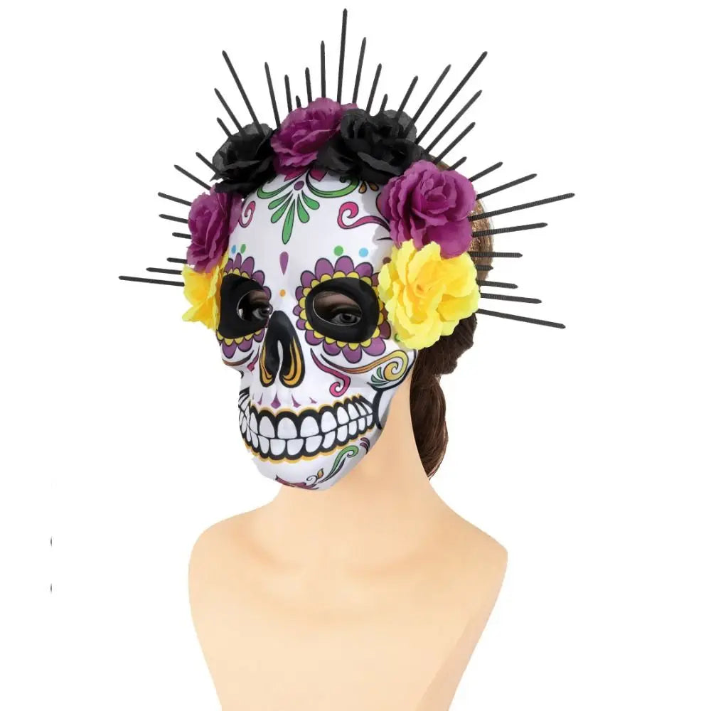 Halloween Mexican Day of The Dead Mask Full Mask Eye Mask Halloween Party Mask Headwear Three-dimensional Skull Mask Cosplay