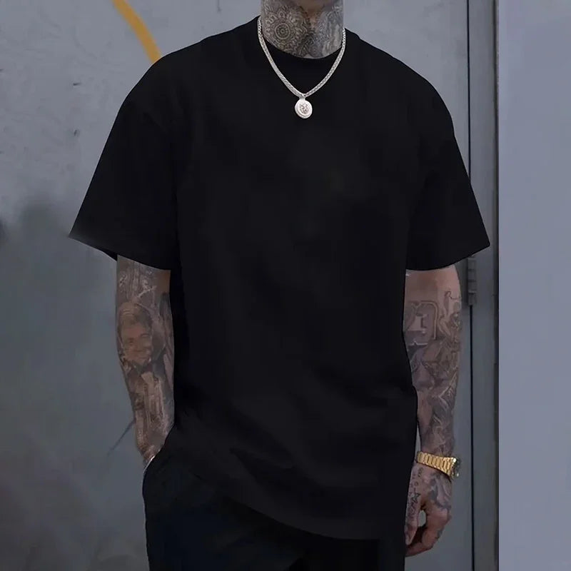 Men's T-shirts High Quality 100% Cotton Short Sleeve 2025 Male Urban Fashion Solid Color Tees Home Outdoor Comfort Soft Cool Top