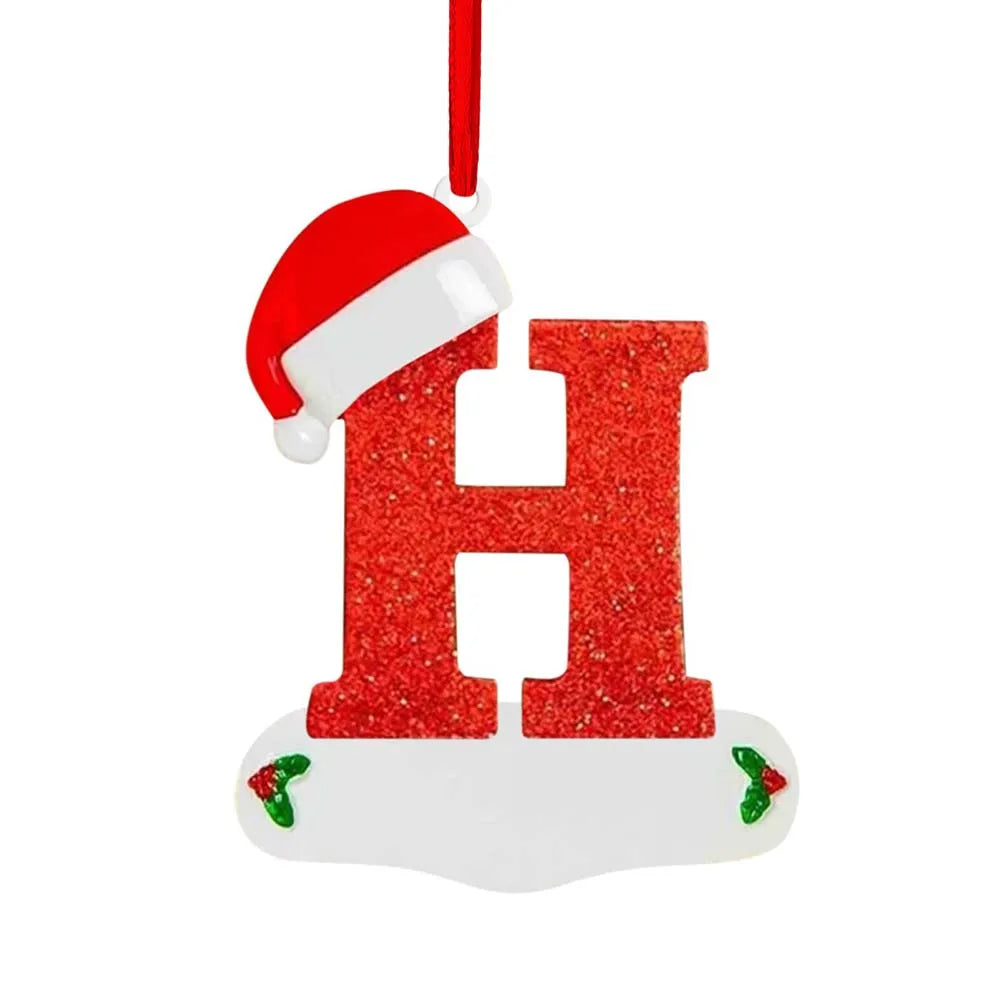 Christmas Decoration Letters,26 Letters Pendant For Christmas Tree Decor,DIY Name Ornament Personalize