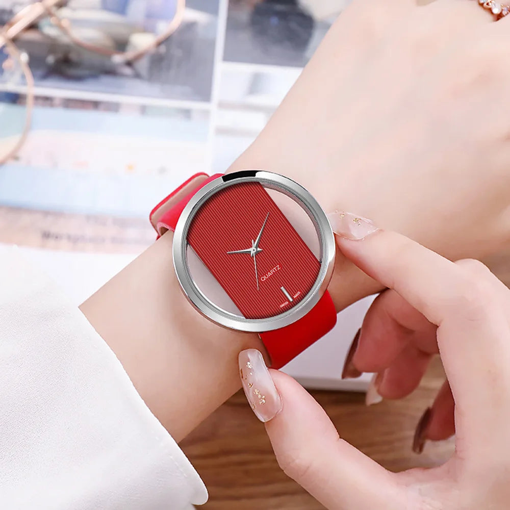 2025 Women Watches Luxury Transparent Hollow Casual Quartz Watch For Women Strap Relogios Feminino Ladies Wrist Watch Hot Clock