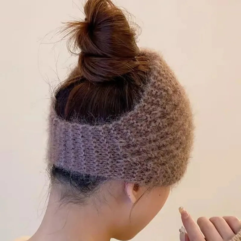 Winter Warm Knitted Headband Windproof Wool Knitting Warm Hair Band Cold Autumn Cover Ears Thermal Headwear Hair Accessories