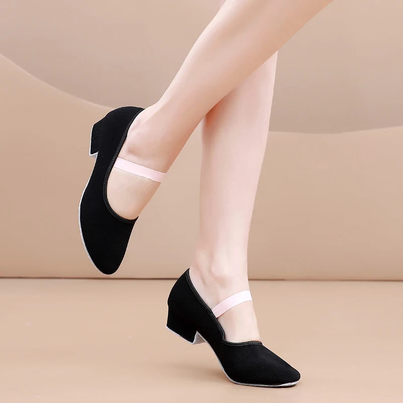 Women Dance Shoes GirlsBallet Jazz Salsa Shoes High Heels Soft Sole Dancing Shoes Pink/Black/Red Women's Teacher Shoes Practic