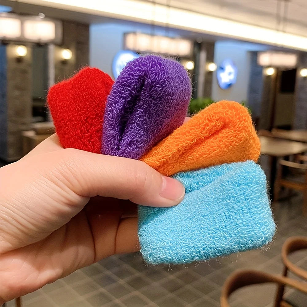 12pcs Large Stretch Thick Hair Ties For All Hair Types Seamless Terry Cloth Elastics Ponytail Holders Hair Accessories No Damage