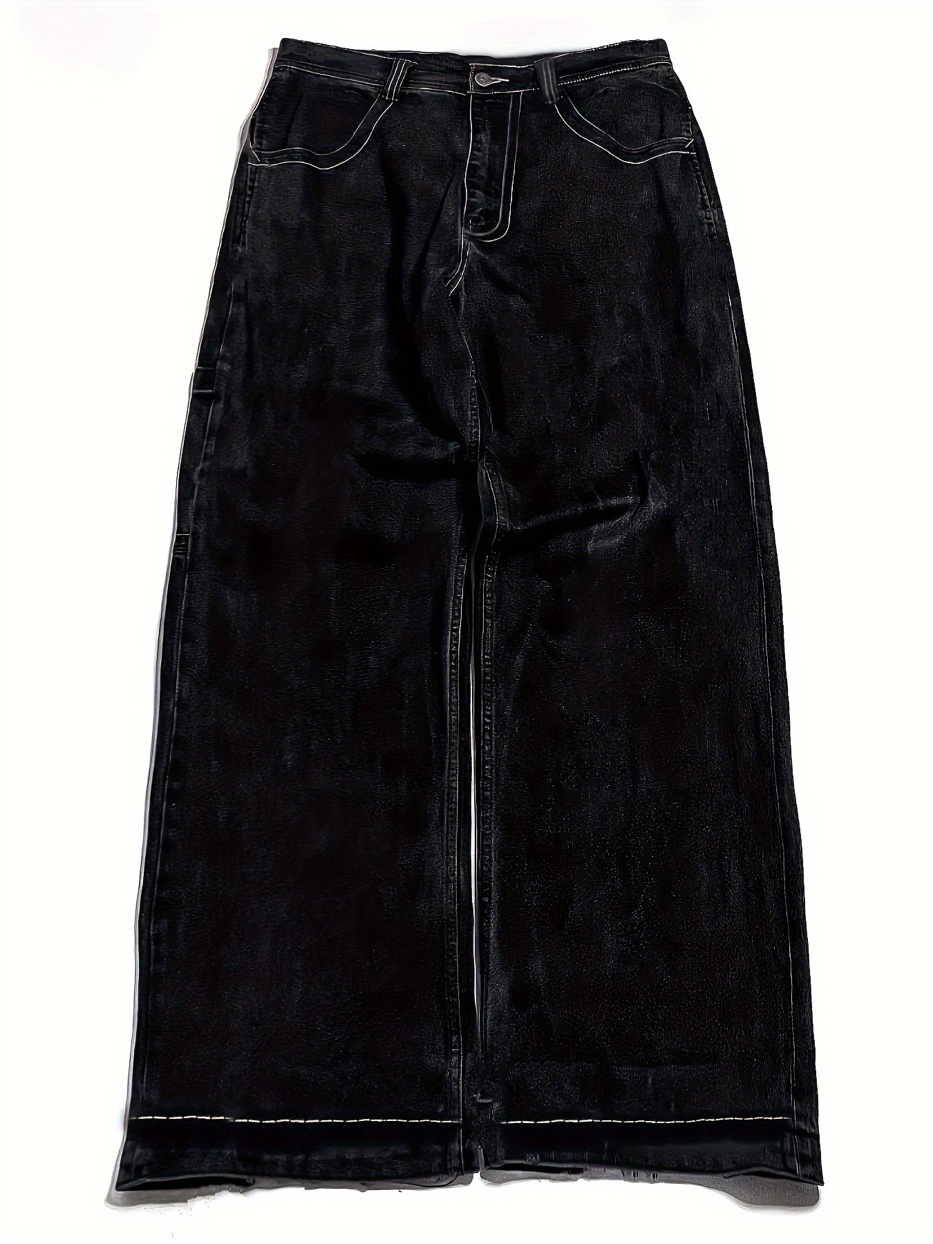 1pc Y2K Street Style Skull Print Multi-Pocket Denim Jeans, Cotton Blend, Non-Stretch Fabric, Regular Fit, All-Season, Halloween Pattern, Woven, Regular Length - 30% Cotton, 27% Rayon, 43% Polyester