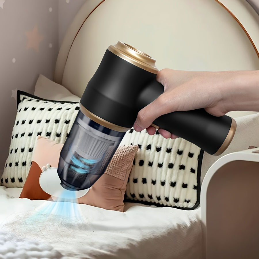 Handheld wireless portable vacuum cleaner, rechargeable, 2000 * 2 milliampere battery, suction force 5000Pa, integrated blowing and suction, suitable for multifunctional high-power small home appliance vacuum cleaners in auto