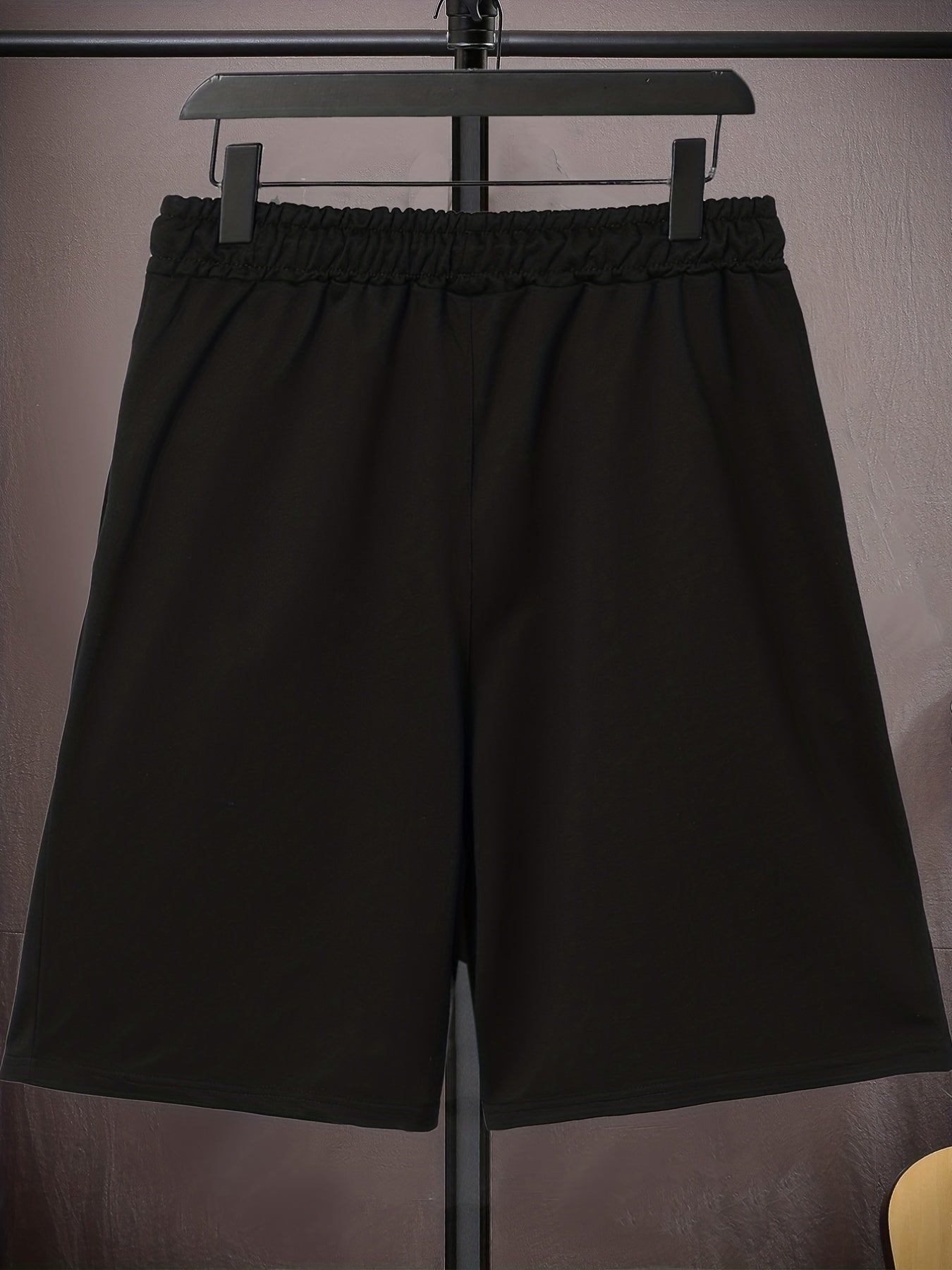 Men's Plus Size Drawstring Shorts, Alphabets Print Oversized Elastic Short Sports Pants For For Big And Tall Guys, Spring & Summer Clothing