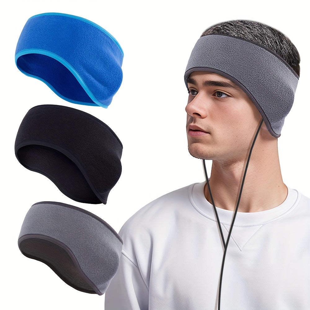 Men's Fleece Earmuffs Headband: Ear Warmers for Outdoor Activities (Running, Skiing, Cycling, Riding, Fishing) - Soft & Warm Fleece - Perfect for Winter Sports & Cold Weather - Ideal Gift for Men