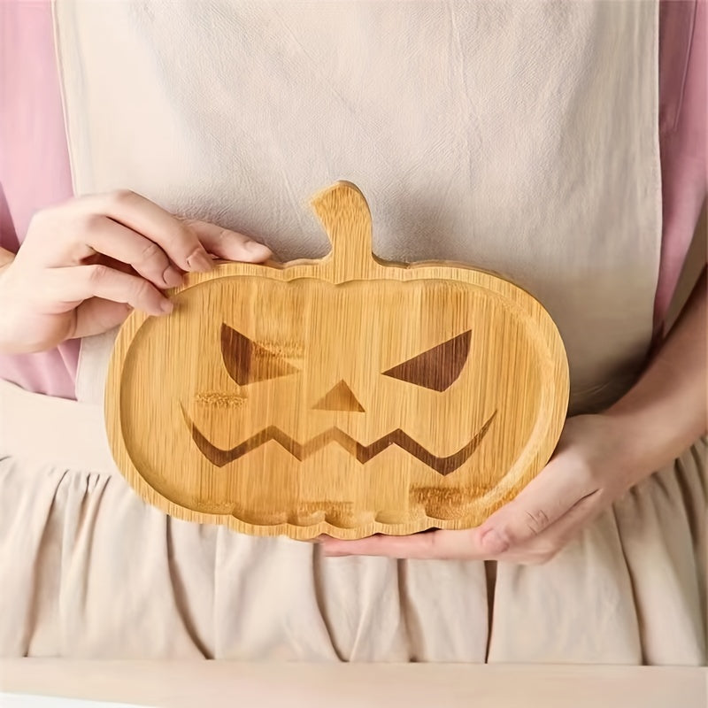 1pc Halloween-Themed Wooden Cutting Board - Easy Clean, Durable, Choose Your Design: Angry Pumpkin or - Perfect for Cheese, Charcuterie & BBQs - Ideal Kitchen Accessory