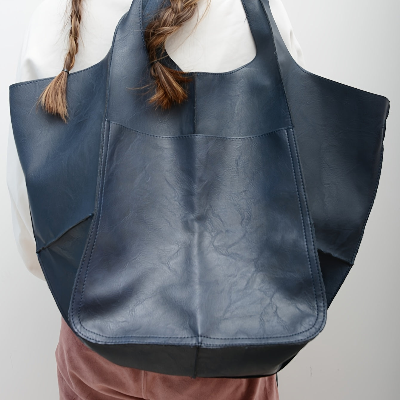 [High Capacity] Retro Handmade Large Beach Tote Bag | 1pc | Synthetic | High Capacity Zipper | Beach Accessory | Women | Retro Style | Sturdy Construction