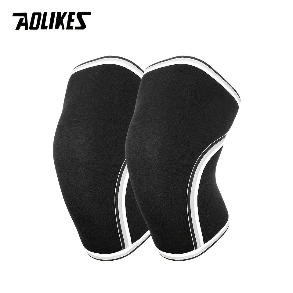 1pair AOLIKES Knee Support Sleeves - 7mm/0.28in Neoprene Compression Sports Protector for Men and Women, Enhancing Performance and Reducing Injury Risk