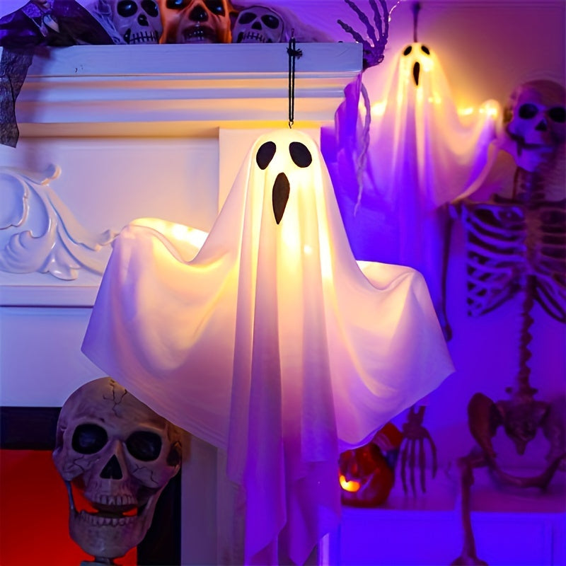 20-Inch Halloween LED Light with Hanging Rope - Spooky Fabric Decor for, Trees & Porch, 3 Flashing Modes, Battery Included