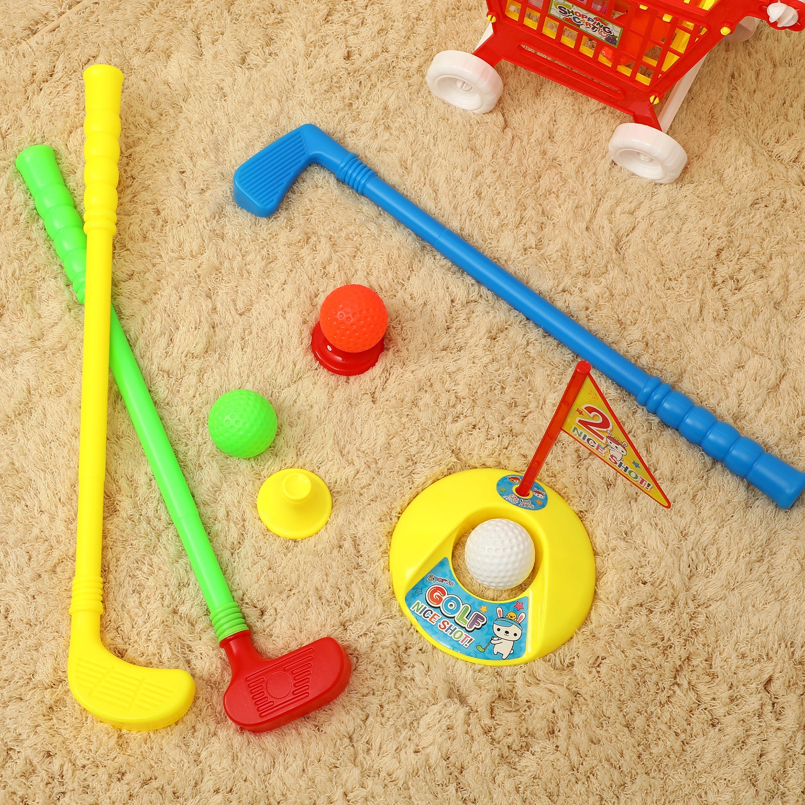 Kids Golf Toy Set Early Educational Golf Set Toys Toddler Golf Set Kids Golf Clubs With Golf Sticks For 2 3 4+ Years Old Kids