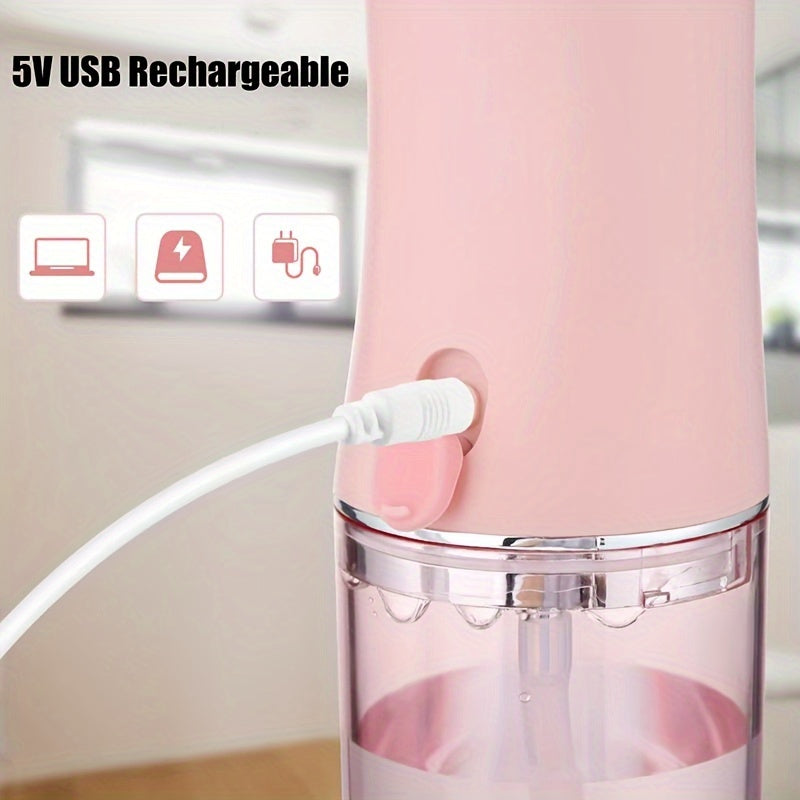 1pc Portable Dental Water Flosser, USB Rechargeable Water Jet Floss Tooth Pick 4 *Jet Tip 3 Modes Wireless Security Home Electronics Cute Gift, 5V Mobile Phone Data Cable, USB Socket, Power Bank Charging