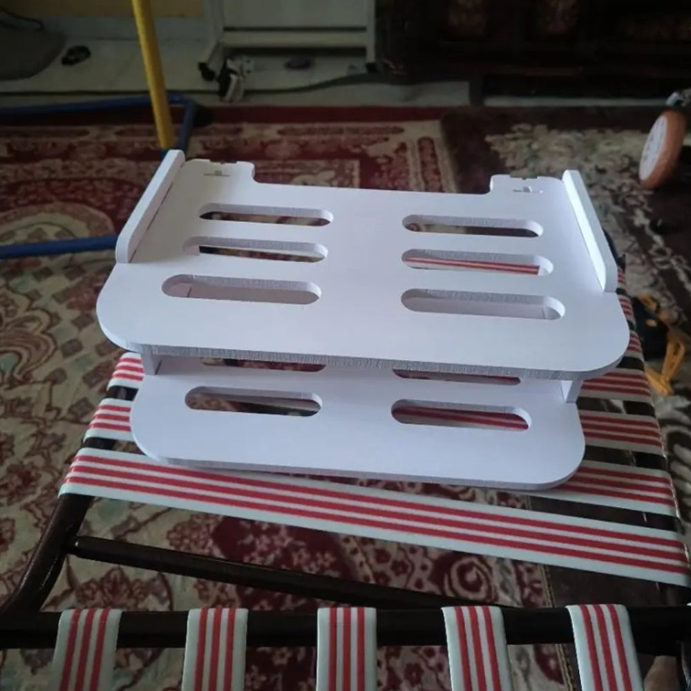 Space-Saving Wall-Mounted Shelf, Durable PVC Material, No-Drill Router & TV Top Box Organizer - Sleek White Storage Solution for Electronics, Cable Storage Organizer