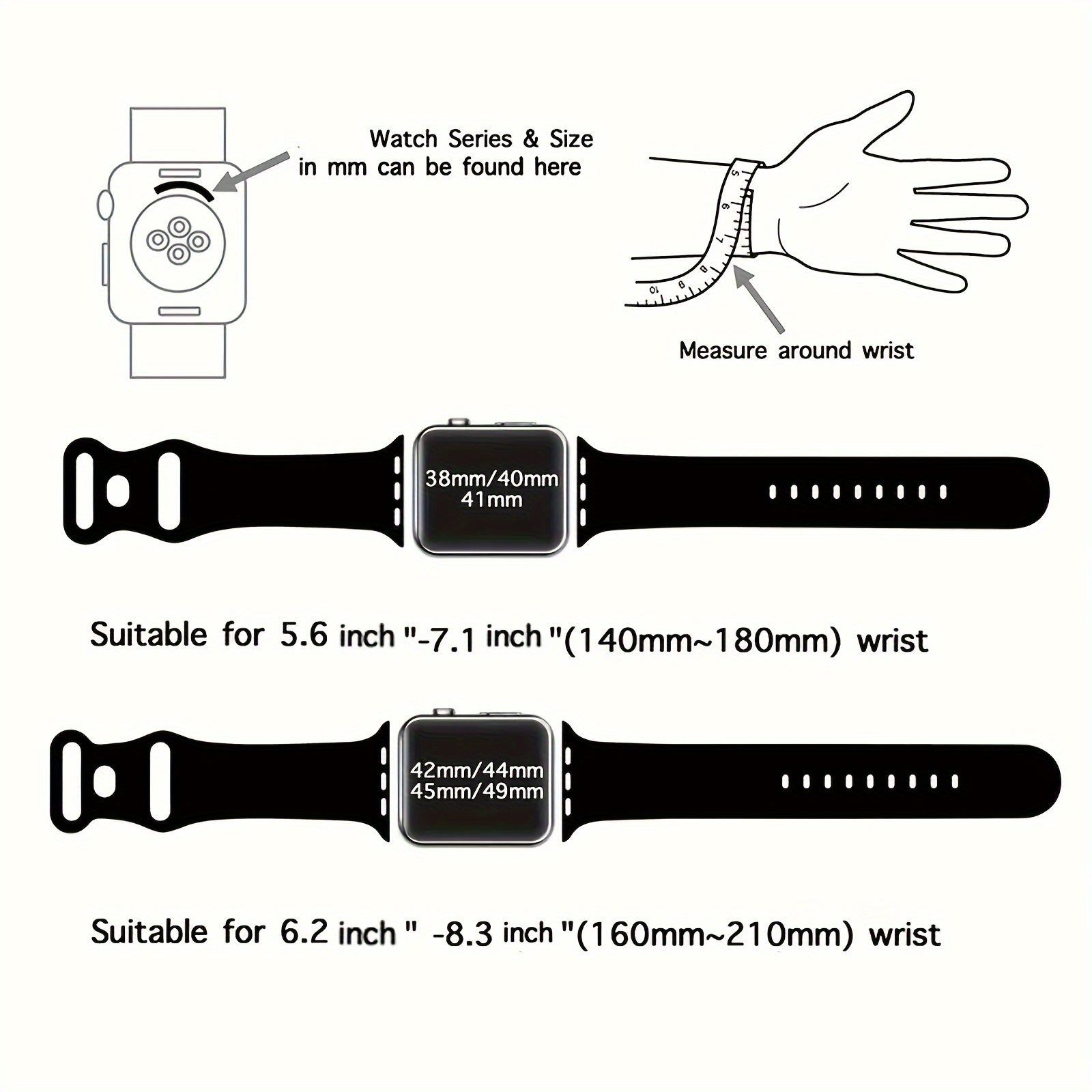 Apple Watch Compatible Silicone Straps: 7 Colors for 38mm, 40mm, 41mm, 42mm, 44mm, 45mm, 49mm Watches - Butterfly Clasp, Casual Style