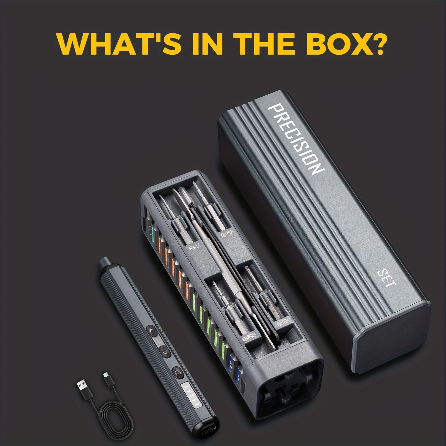 VMAN 46-in-1 Mini Electric Precision Screwdriver Set with Magnetic Bits (, 46 Bits) - - -like Repair Tool Kit for Electronics, Smartphones, Laptops, Watches, Cameras - Compatible with H4 Flashlights &