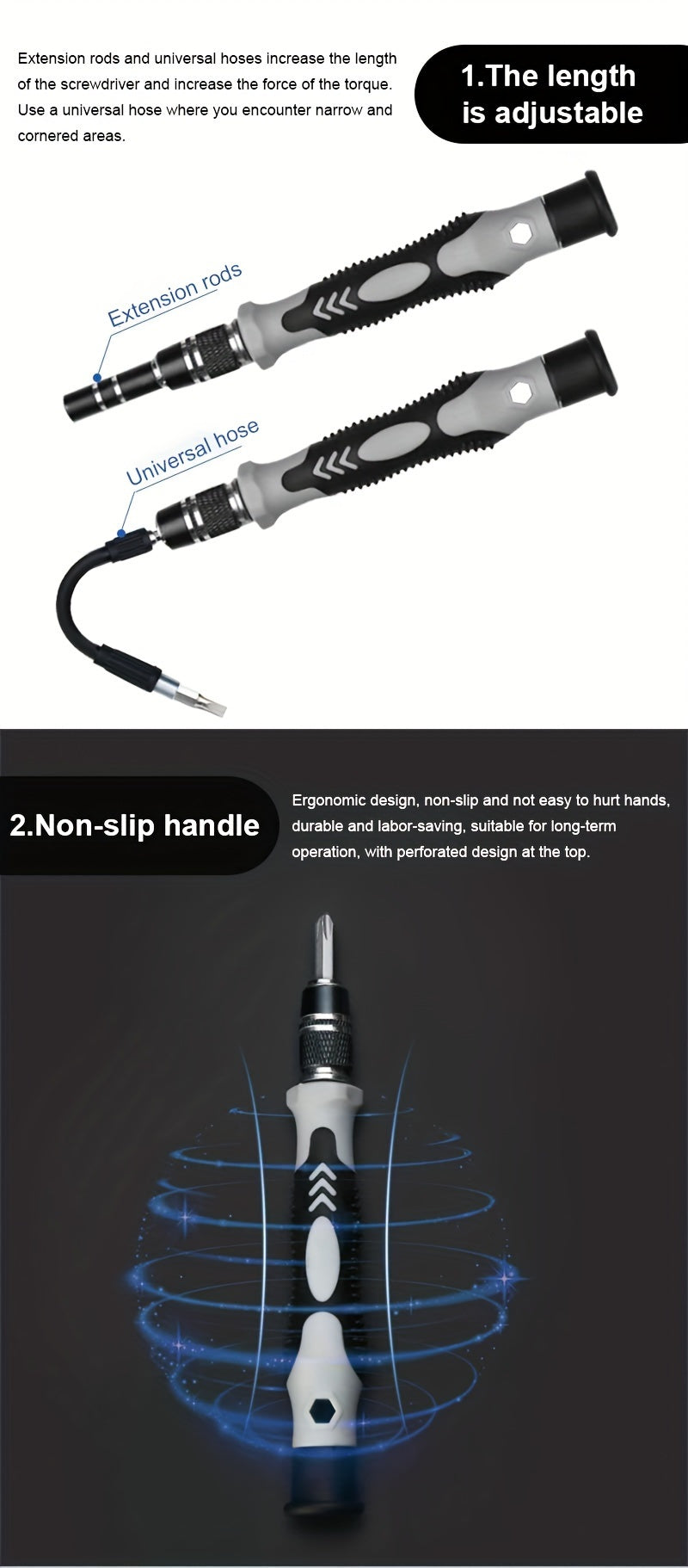 115-in-1 Precision Screwdriver Set - Magnetic Repair Tool Kit for Phones, Laptops & Electronics | Ergonomic Anti-Slip Handle, Chrome Vanadium Steel, Hex, Torx, Triangular, Angle, Drill Bit