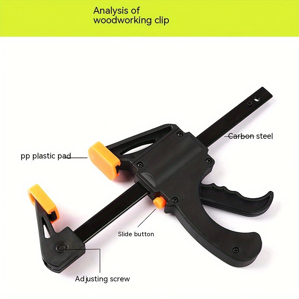 5pcs Quick Release 4-Inch F Clamp Set - Ratchet Squeeze for Woodworking, DIY Home Improvement Hand Tools