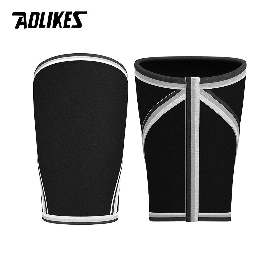 1pair AOLIKES Knee Support Sleeves - 7mm/0.28in Neoprene Compression Sports Protector for Men and Women, Enhancing Performance and Reducing Injury Risk