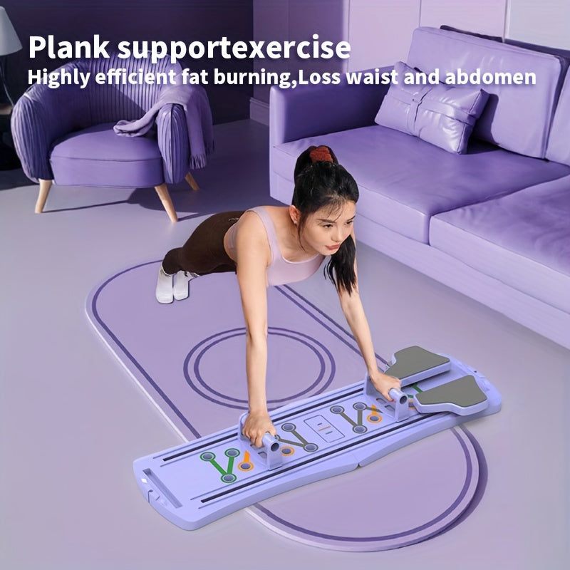 8-in-1 Home Gym Fitness Set with Abdominal Trainer, Balance Board, Resistance Bands, Yoga Mat & Pull-Up Bars - Full-Body Workout System for Core Strength, Cardio, Pilates, Sliding/Running Training - Manual Operation, No Batte