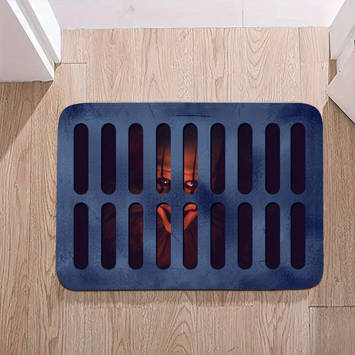 Spooky Halloween Clown Sewer Print Door Mat - Non-Slip, Stain-Resistant Polyester Rug for Home Decor, Perfect for Bedroom, Living Room, Kitchen Entrance