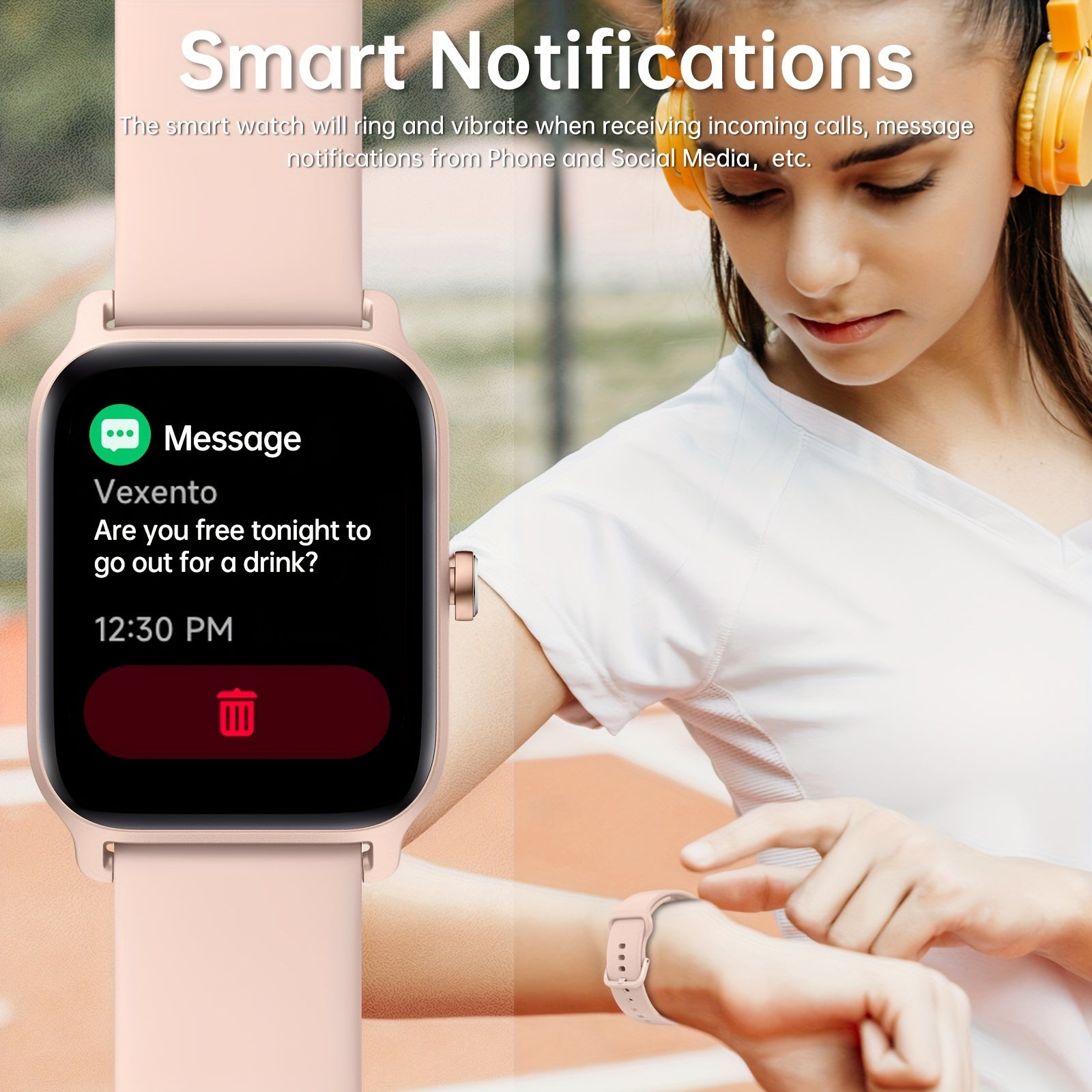 FUVEHA Smart Watch, Compatible With Android And For iPhone, Sports Electronics With Remote Camera, Men's Watch With Wireless Call And Text Reminder, Built-in Activity Fitness Tracker For 100 Sports