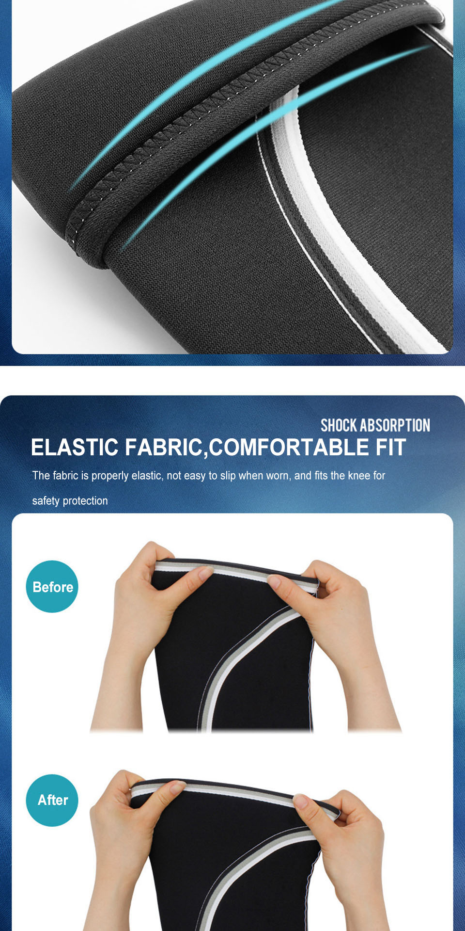 1pair AOLIKES Knee Support Sleeves - 7mm/0.28in Neoprene Compression Sports Protector for Men and Women, Enhancing Performance and Reducing Injury Risk