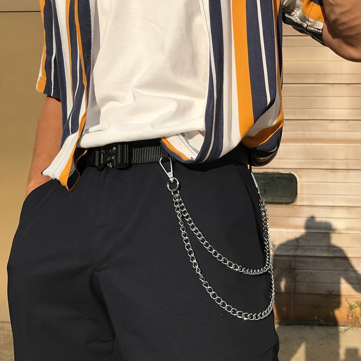 [Trendy Iron Chain For Halloween] Trendy And Stylish Men's Iron Waist Chain, A Cool And Eye-catching Accessory For Halloween In Europe And America.
