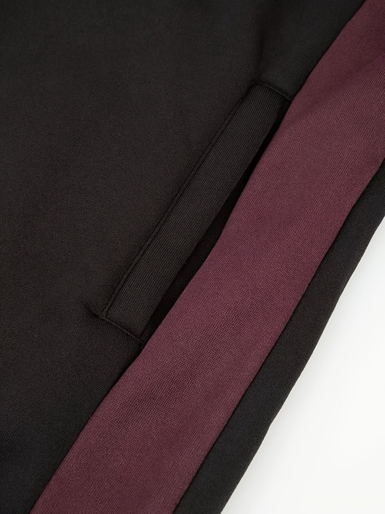 Stylish Men's Color Block Varsity Jacket - Water-Resistant Zip-Up Design with Adjustable Hood, Soft Fleece Lining, and Multiple Pockets - Perfect for Casual Outdoor Activities and Sports Events