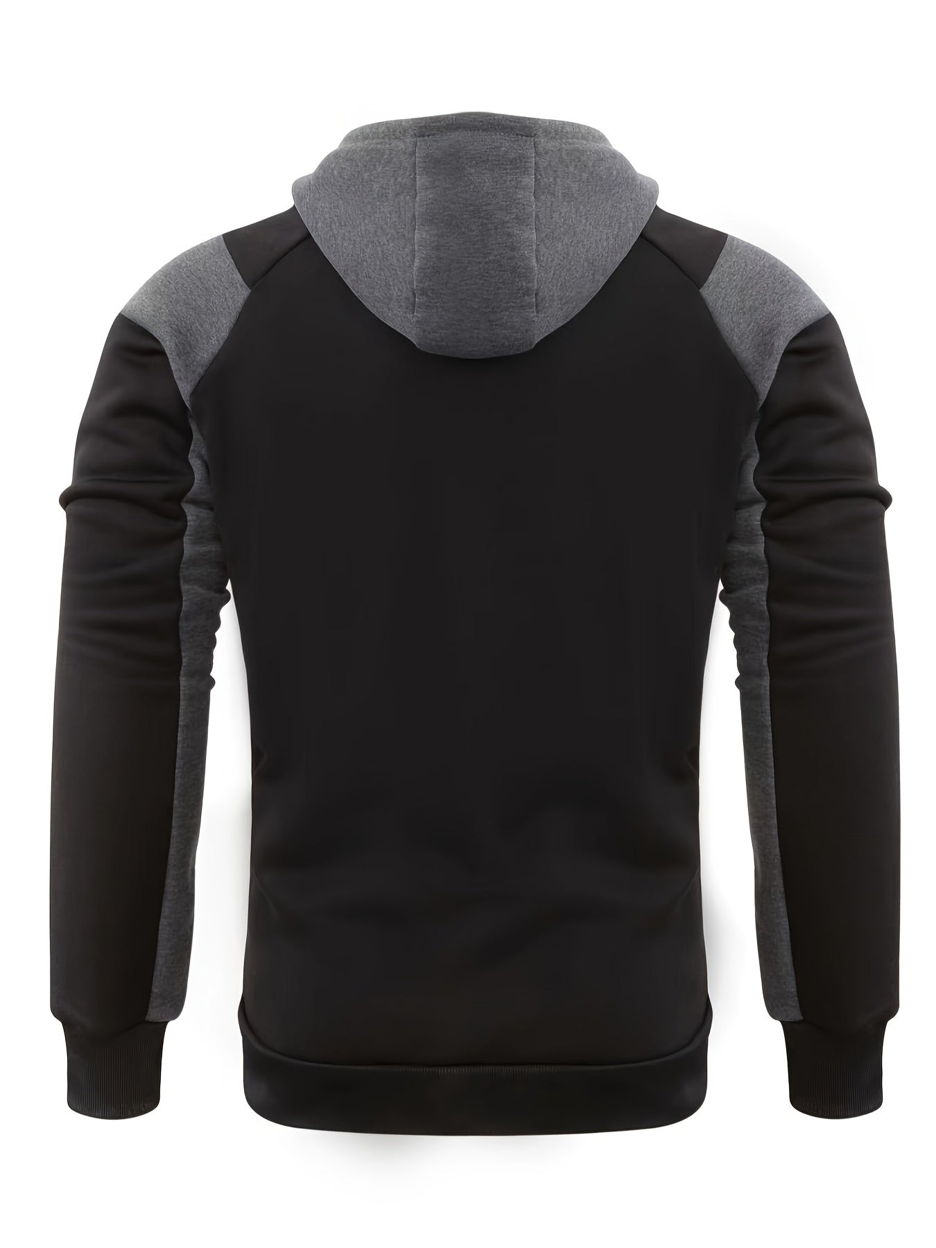 Stylish Men's Color Block Varsity Jacket - Water-Resistant Zip-Up Design with Adjustable Hood, Soft Fleece Lining, and Multiple Pockets - Perfect for Casual Outdoor Activities and Sports Events