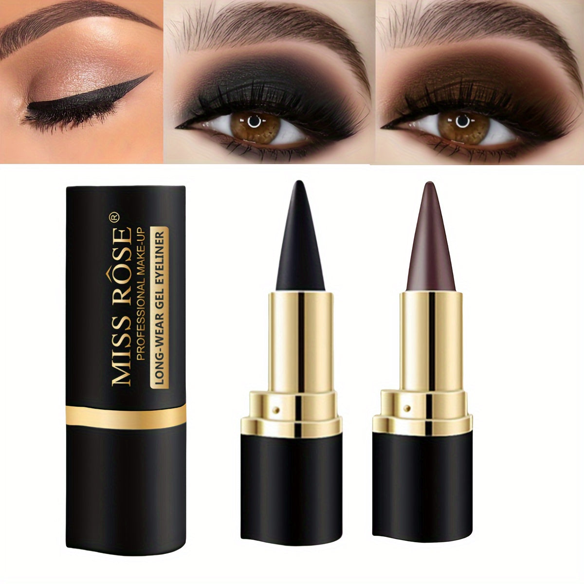 [Popular Choice] 2-Piece Kajal Eyeliner & Eyeshadow Duo - Effortless Application for Stunning Cat Eye & Smoky Looks - Ideal for Halloween & Daily Glam
