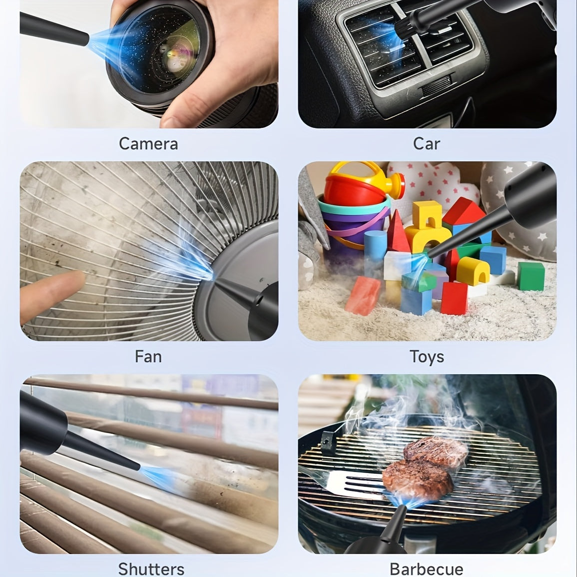 4000mAh Rechargeable Portable 3-Speed Electric Air Duster with LED Light, Cordless, Fast Charge, Ideal for Keyboards & Electronics, Black