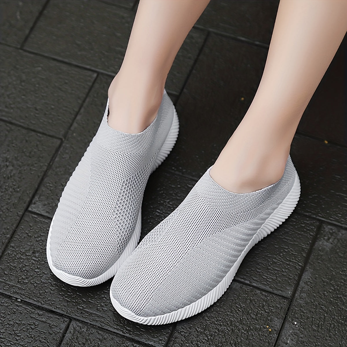 Lightweight Breathable Women's Slip-On Sneakers - Solid Color Low Top Design for Summer Casual Sports Shoes with EVA Sole and Comfort Insole
